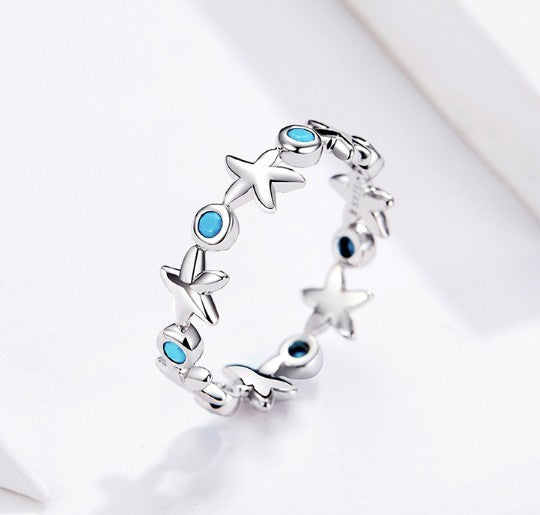 Sterling Silver Starfish Ring Aura Rene
