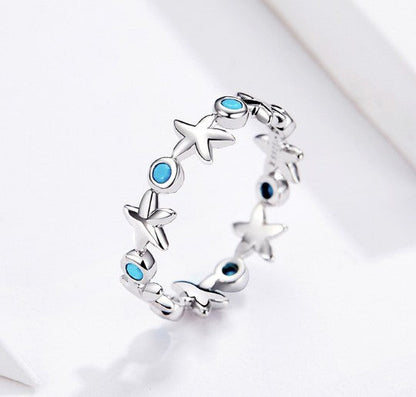 Sterling Silver Starfish Ring Aura Rene
