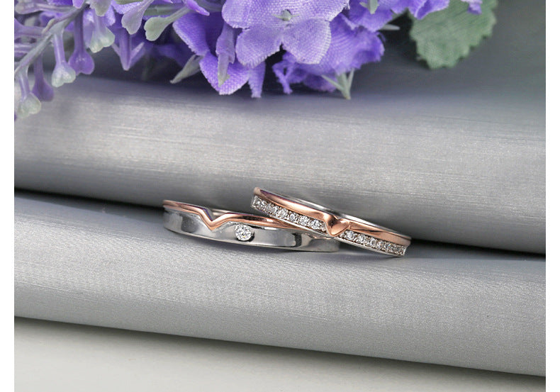 925 Sterling Silver Matching Couple Ring Aura Rene