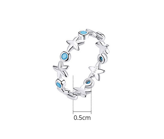 Sterling Silver Starfish Ring Aura Rene