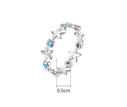 Sterling Silver Starfish Ring Aura Rene