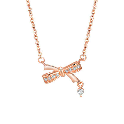 S925 Bow Necklace and Earrings Set