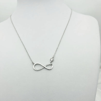 S925 Crystal Pave Infinity Necklace