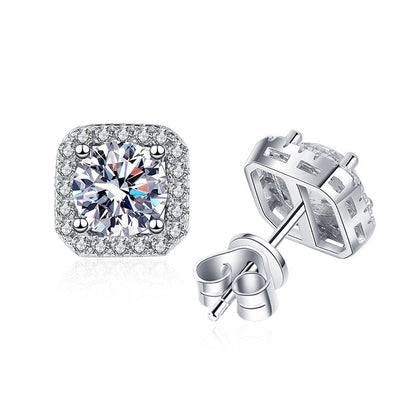 Women's Moissanite Sterling Silver Earrings Aura Rene