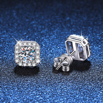 Women's Moissanite Sterling Silver Earrings Aura Rene