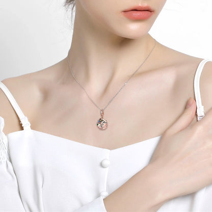 S925 Rose Gold Floral Crystal Charm