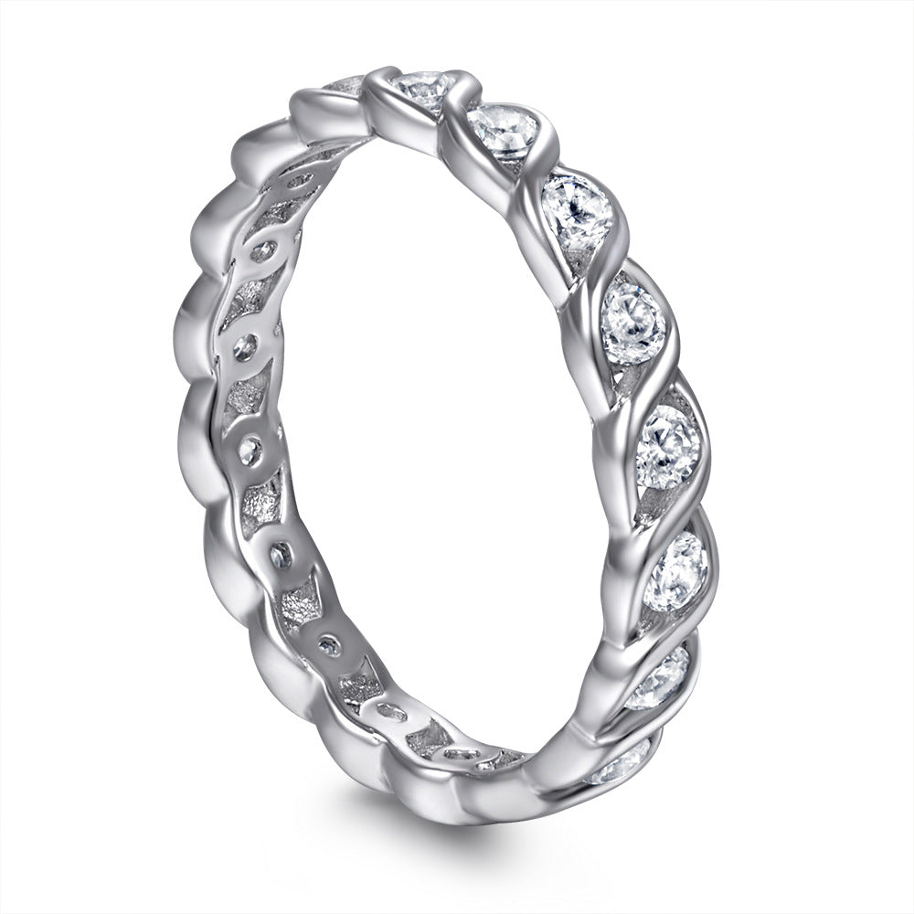 Sterling Silver Ring Wave Fashion Ring Ornament Women Aura Rene