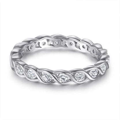 Sterling Silver Ring Wave Fashion Ring Ornament Women Aura Rene