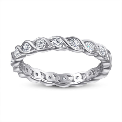 Sterling Silver Ring Wave Fashion Ring Ornament Women Aura Rene