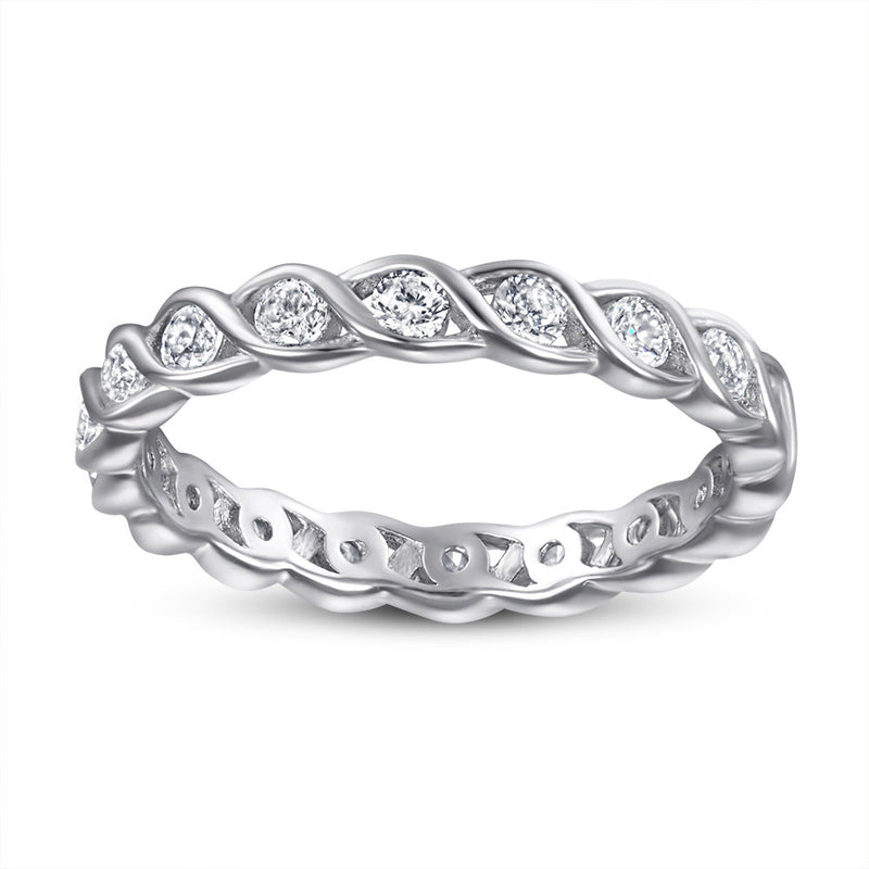 S925 Crystal Wave Fashion Ring