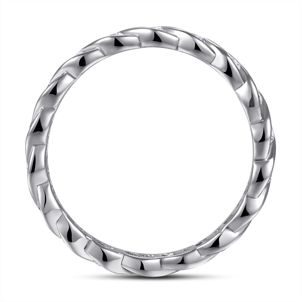 Sterling Silver Ring Wave Fashion Ring Ornament Women Aura Rene