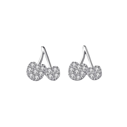 S925 Cherry Crystal Stud Earrings Aura Rene