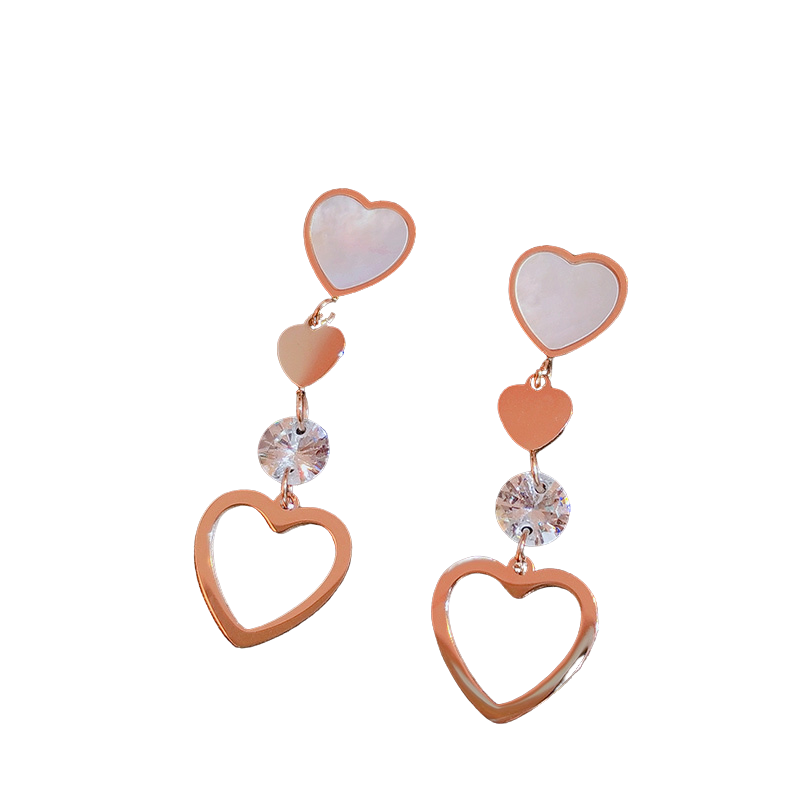 Triple Heart Dangle Earrings