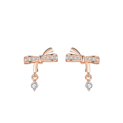 S925 Bow Necklace and Earrings Set