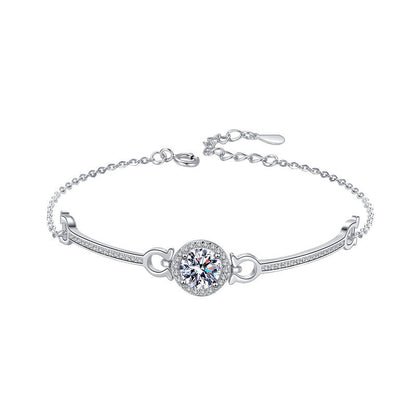 925 Sterling Silver Moissanite Bracelet Aura Rene