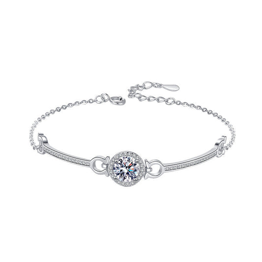 925 Sterling Silver Moissanite Bracelet Aura Rene