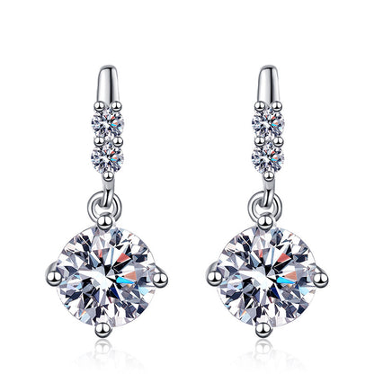 Radiance Dangling Moissanite Stud Earrings