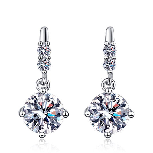 Radiance Dangling Moissanite Stud Earrings