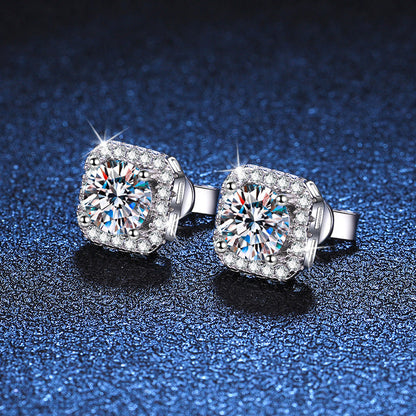 Women's Moissanite Sterling Silver Earrings Aura Rene