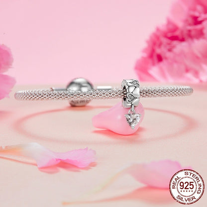 S925 Heart Cluster Spacer Charm