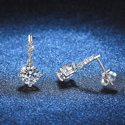 Radiance Dangling Moissanite Stud Earrings