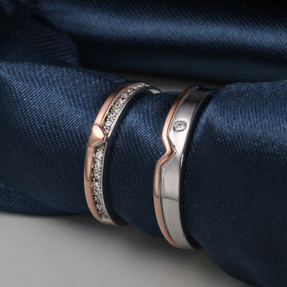 925 Sterling Silver Matching Couple Ring Aura Rene