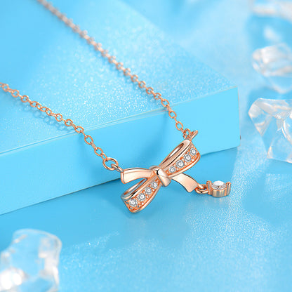 S925 Bow Necklace and Earrings Set