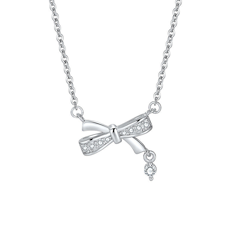 S925 Bow Necklace and Earrings Set