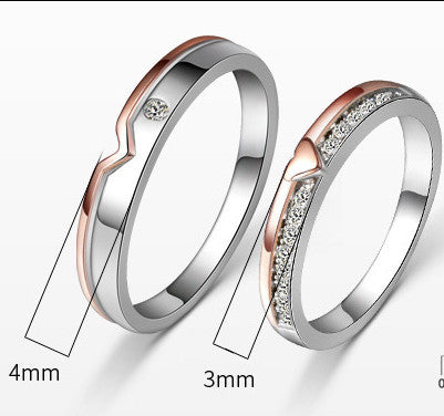 925 Sterling Silver Matching Couple Ring Aura Rene
