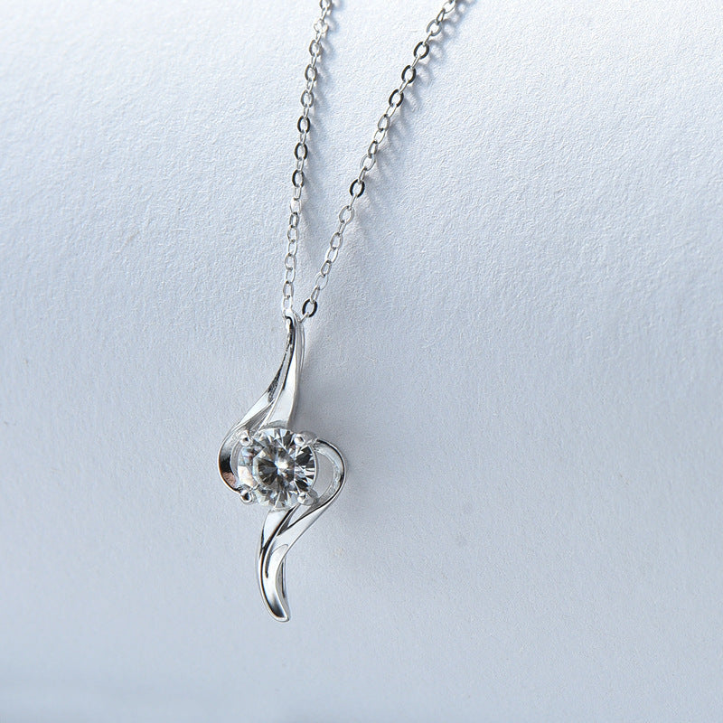S925 Twist Crystal Fashion Necklace