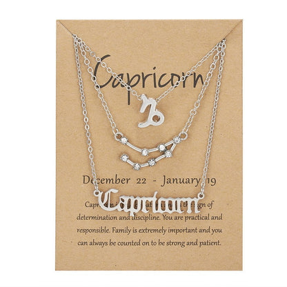 Zodiac Constellation Symbolic Necklaces 3 Pack