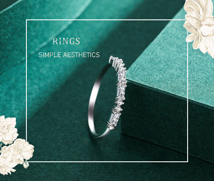 S925 Petite Sparkle Stackable Band Ring alternate