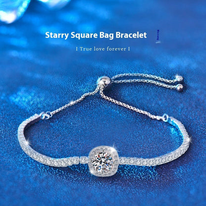 925 Sterling Silver Bracelet Starry Moissanite Bracelet Aura Rene