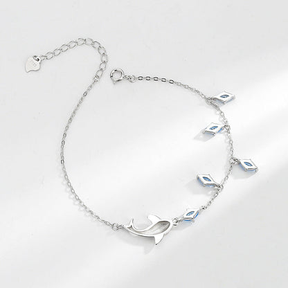 Sterling Silver Dolphin Love Bracelet Aura Rene